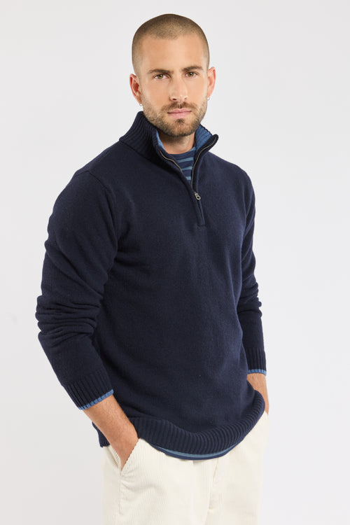 Pullover mit Stehkragen mit Reißverschluss – Wolle - Armor-lux - 1