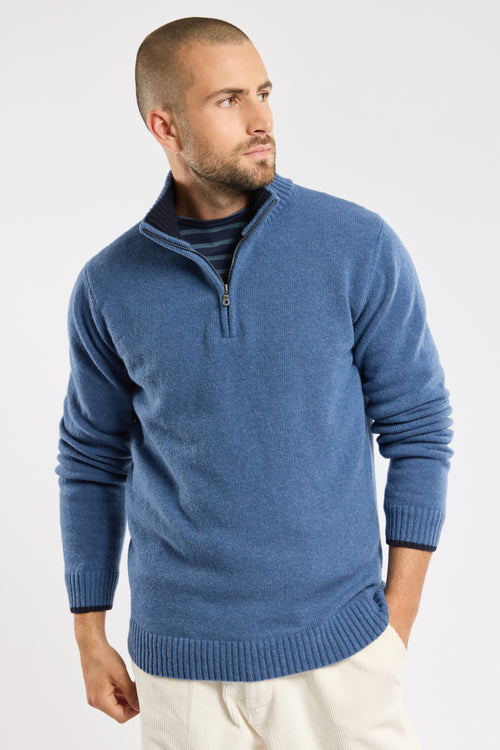 Pull col montant zippé - laine - Armor-lux - 1