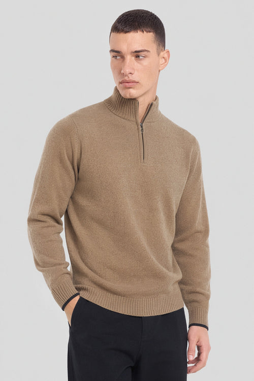 Pull col montant zippé Bérac - laine - Armor-lux - 1