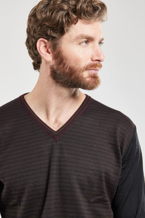 Pullover mit V-Ausschnitt – Merinowolle und Acryl - Armor-lux - 4