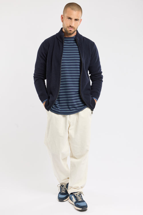 Zipped turtle-neck cardigan – wool - Armor-lux - 3