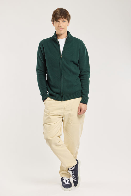 Zip-up high neck cardigan - wool - Armor-lux - 3