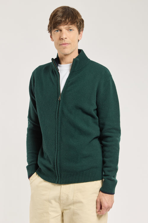 Zip-up high neck cardigan - wool - Armor-lux - 1