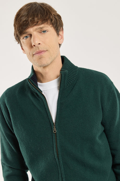 Zip-up high neck cardigan - wool - Armor-lux - 2