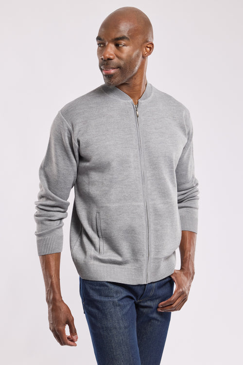 Zipped cardigan - merino wool and acrylic - Armor-lux - 1