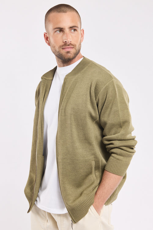 Gilet zippé - laine mérinos et acrylique - Armor-lux - 1