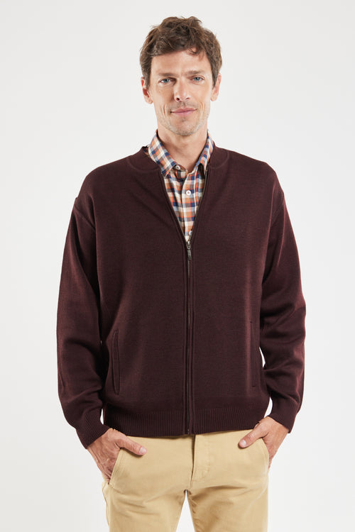 Zipped cardigan - merino wool and acrylic - Armor-lux - 1