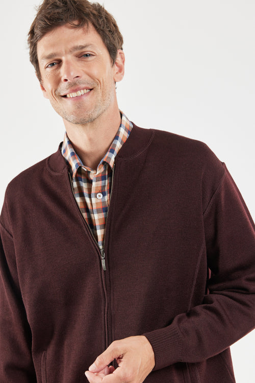 Zipped cardigan - merino wool and acrylic - Armor-lux - 2