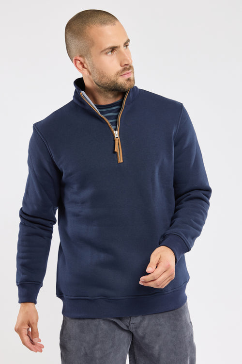 Zip neck fleece sweatshirt - cotton - Armor-lux - 1