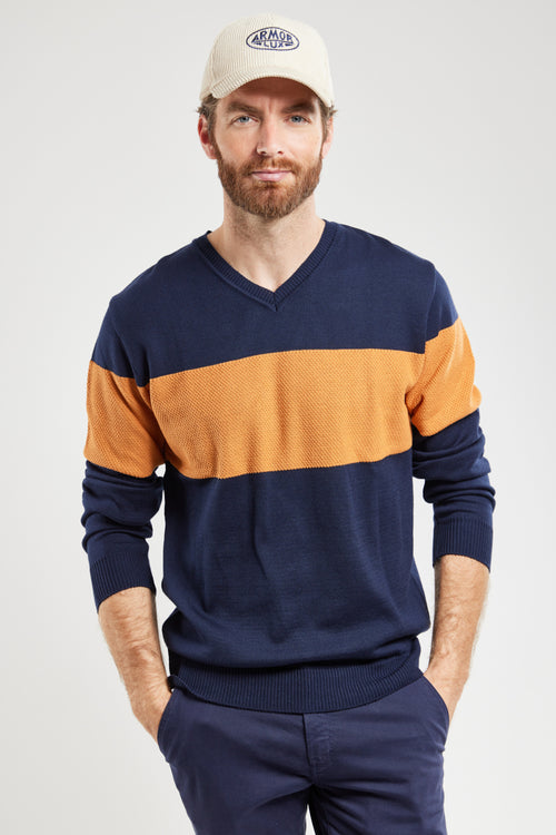 Two-colour jumper - cotton and acrylic - Armor-lux - 4