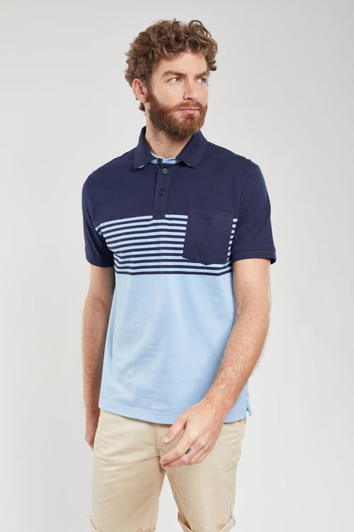 Two-colour striped cotton polo shirt - Armor-lux - 2