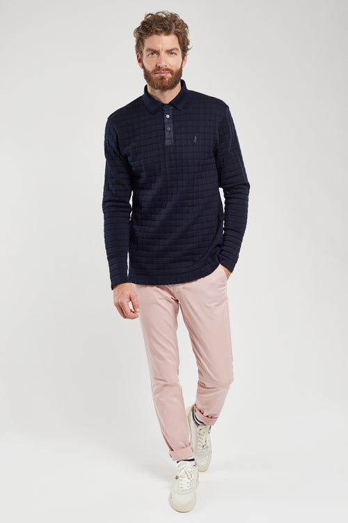 Fancy knit mercerised cotton polo shirt - Armor-lux - 3