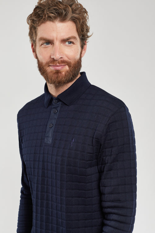 Fancy knit mercerised cotton polo shirt - Armor-lux - 2