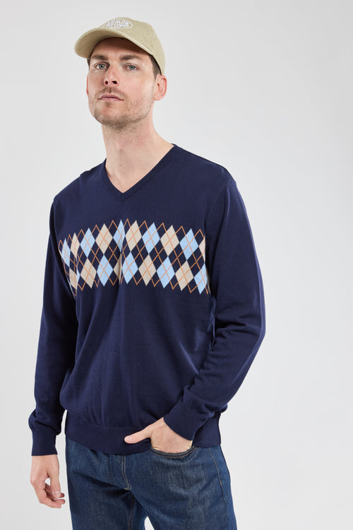 Pull motifs jacquards Bérac - coton - Armor-lux - 1