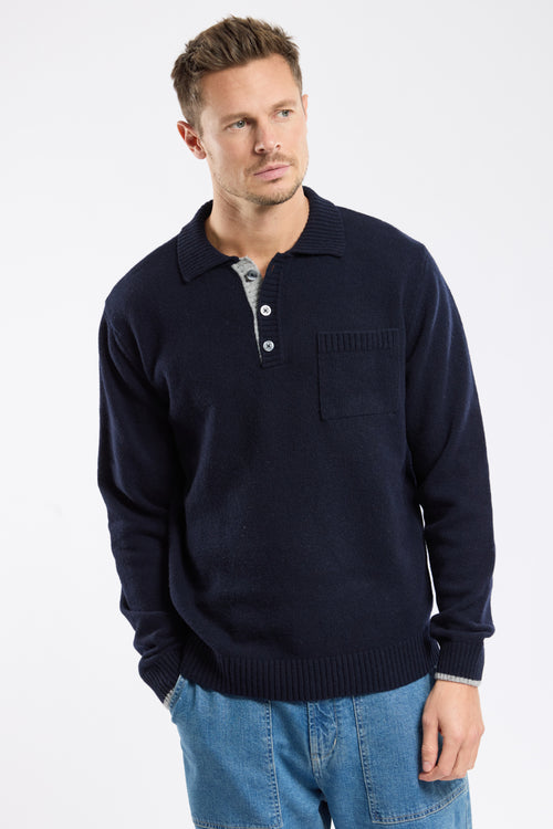 Button-neck sweater - wool - Armor-lux - 1