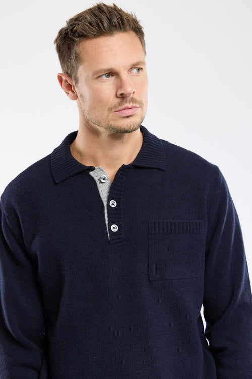 Button-neck sweater - wool - Armor-lux - 2