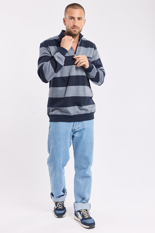 Sweat rayé col zippé - Armor-lux - 4