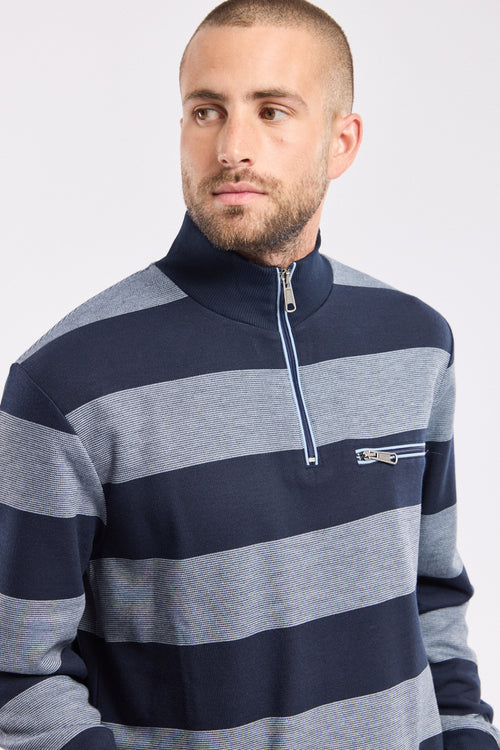 Sweat rayé col zippé - Armor-lux - 2