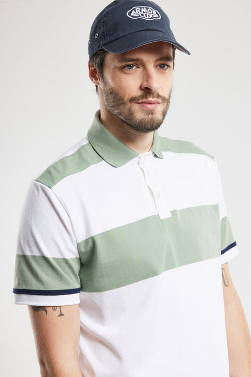 Wide stripe polo shirt - light cotton - Armor-lux - 3