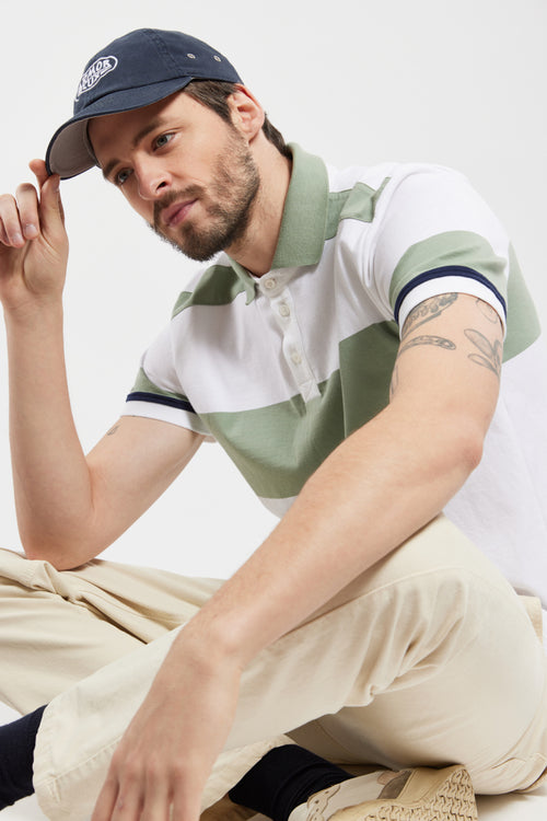 Wide stripe polo shirt - light cotton - Armor-lux - 2