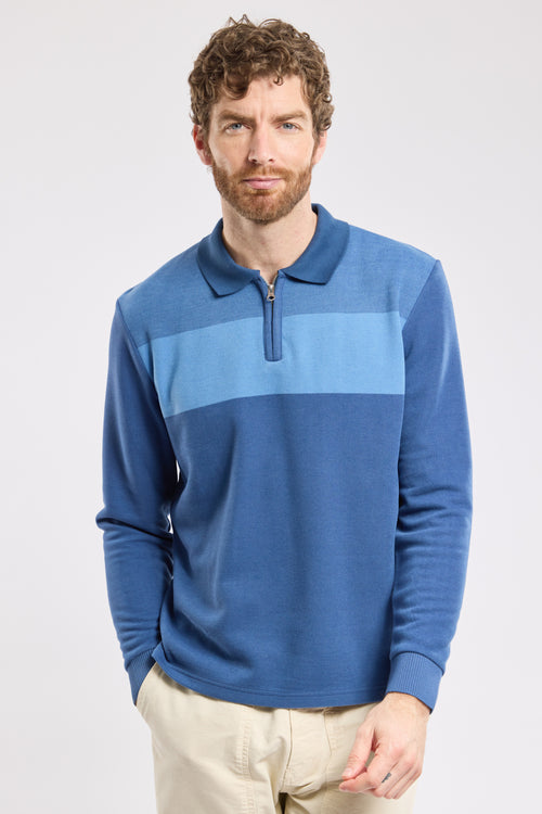 Long-sleeved polo shirt in selanik - Bérac - Armor-lux - 1