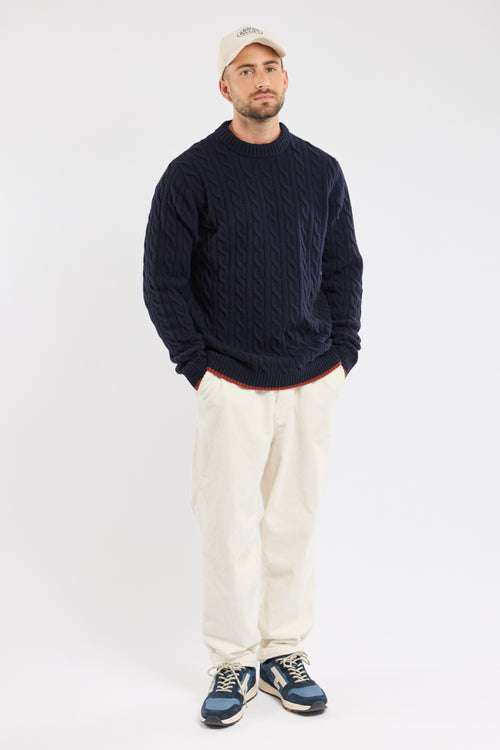 Cable-knit jumper - wool - Armor-lux - 3