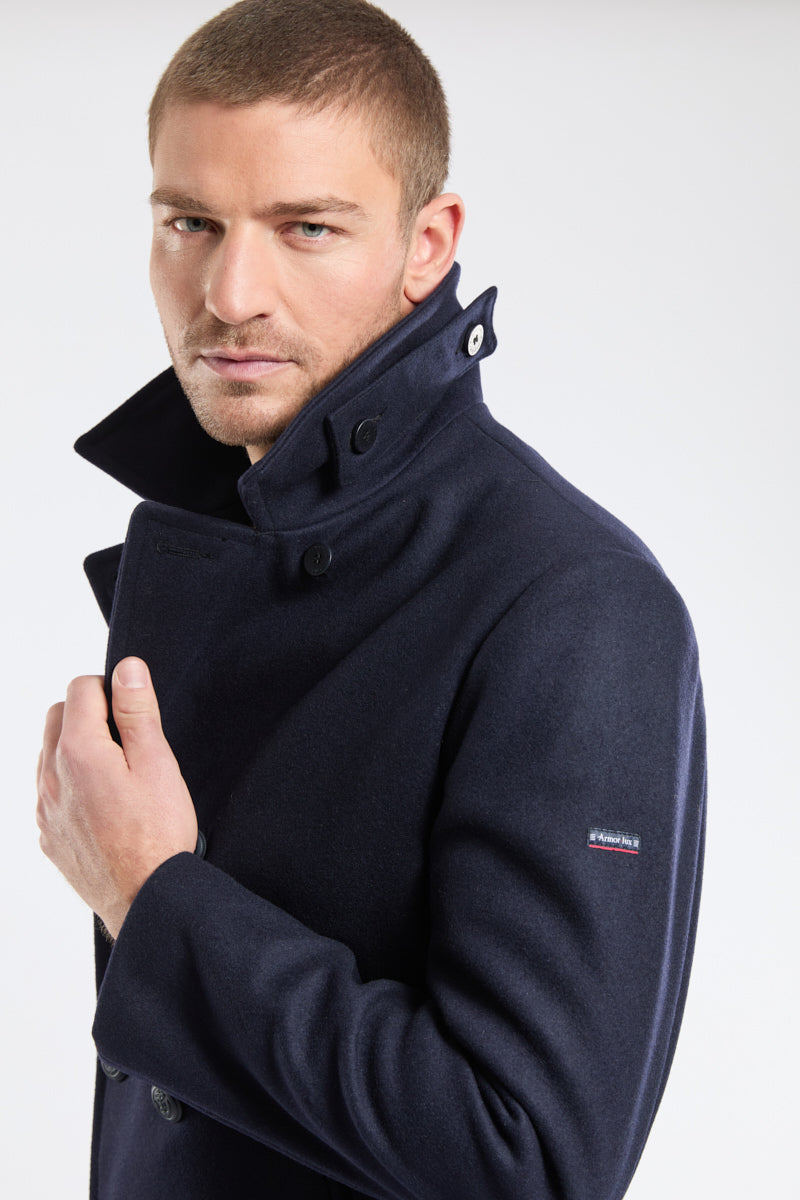 Cap Sizun Pea coat - wool - Men - Navire – Armor-lux
