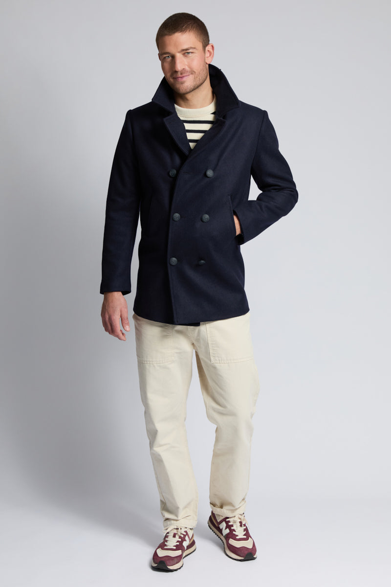 Cap Sizun Pea coat - wool - Men - Navire – Armor-lux