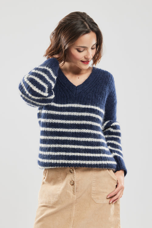 Pull rayé Laurette - mohair - Armor-lux - 1