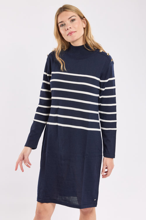 Gestreiftes Kleid Mona – Wolle - Armor-lux - 1