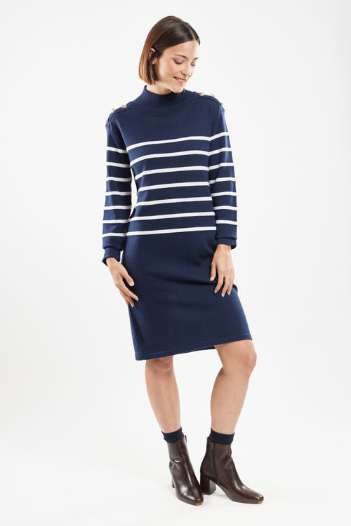 Gestreiftes Kleid Mona – Wolle - Armor-lux - 6
