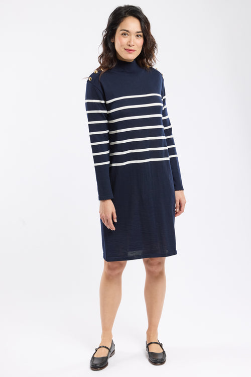 Gestreiftes Kleid Mona – Wolle - Armor-lux - 3