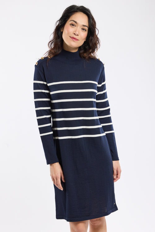 Gestreiftes Kleid Mona – Wolle - Armor-lux - 5