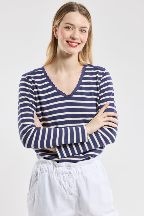 Marinière col dentelle Anaïs - Armor-lux - 1