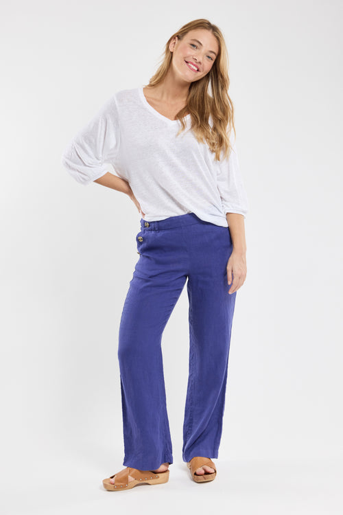 Angèle sailor-style trousers - linen - Armor-lux - 1