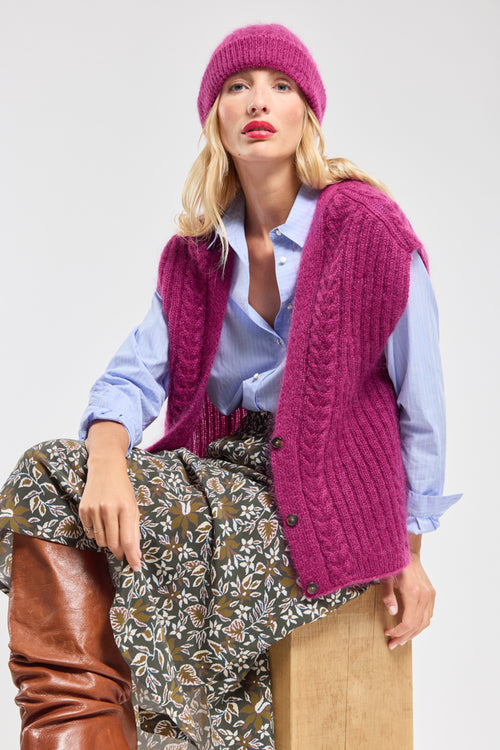 Gilet sans manche Côme - mohair - Armor-lux - 5