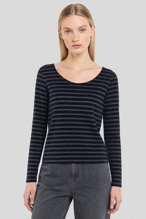 Paillettenbesetztes Marineshirt - Armor-lux - 1