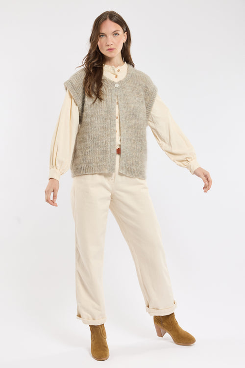 Ysée sleeveless cardigan - mohair - Armor-lux - 3