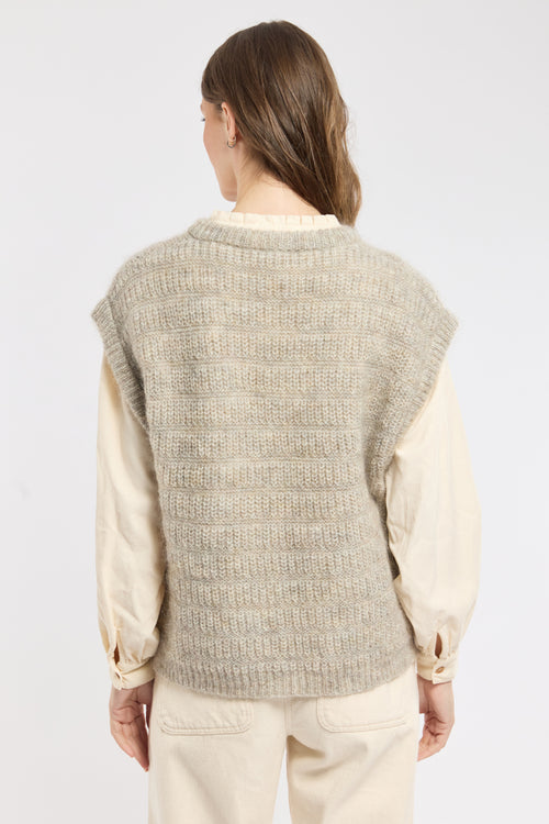 Ysée sleeveless cardigan - mohair - Armor-lux - 4