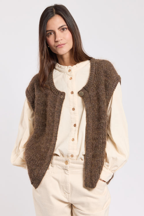 Sleeveless cardigan Ysée - mohair - Armor-lux - 1
