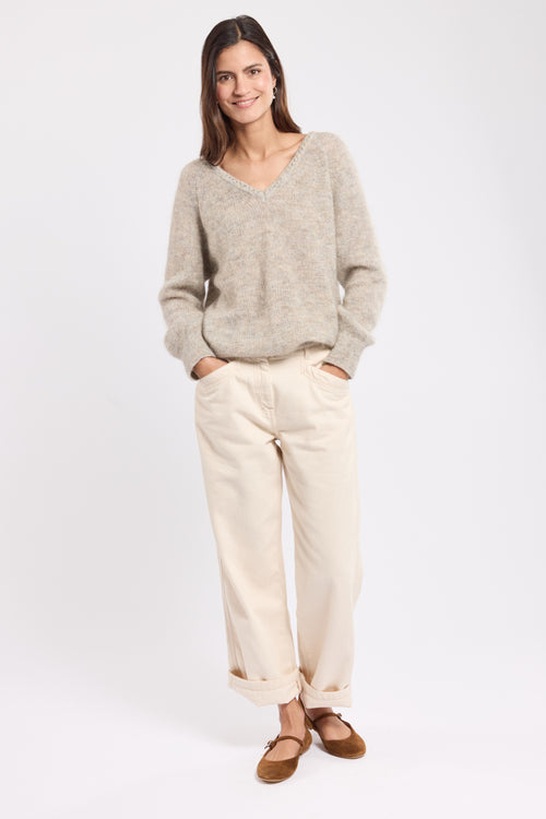 Pull col V Iséa - mohair - Armor-lux - 3