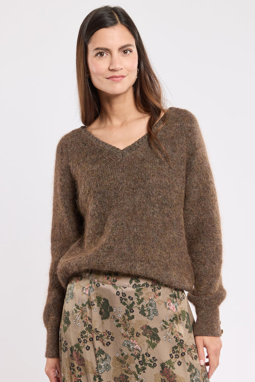 Pull col V Iséa - mohair - Armor-lux - 1