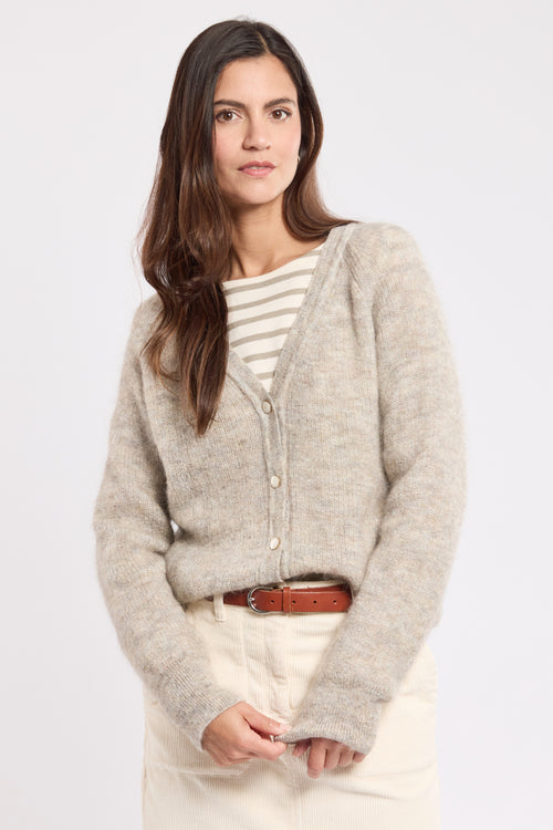Strickjacke mit V-Ausschnitt – Mohair - Armor-lux - 1