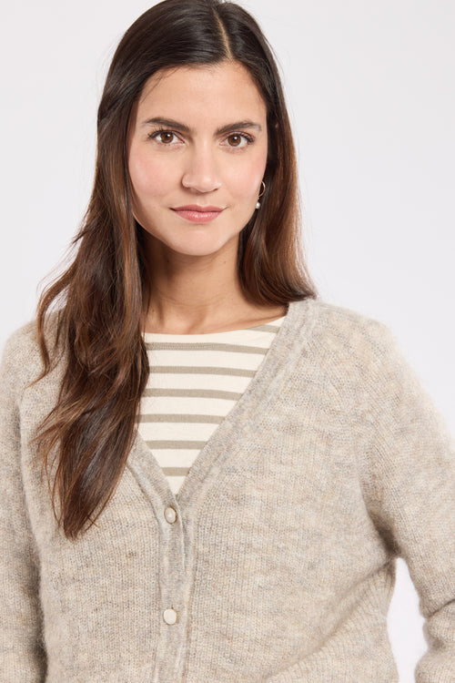 Strickjacke mit V-Ausschnitt – Mohair - Armor-lux - 2