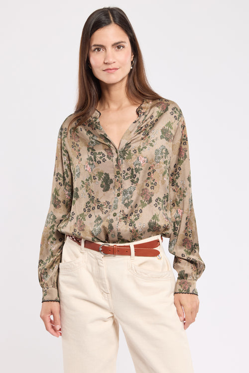 Bedruckte Bluse mit langen Ärmeln – Cupro - Armor-lux - 1