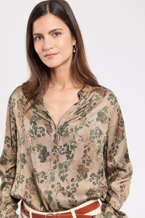 Bedruckte Bluse mit langen Ärmeln – Cupro - Armor-lux - 2