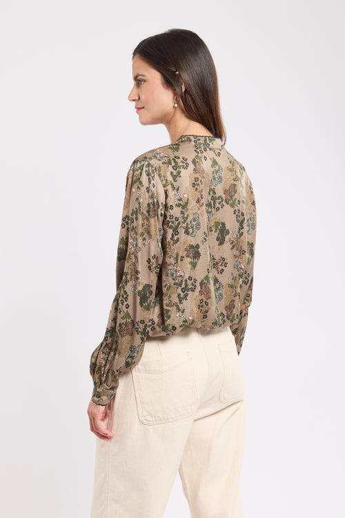Bedruckte Bluse mit langen Ärmeln – Cupro - Armor-lux - 4