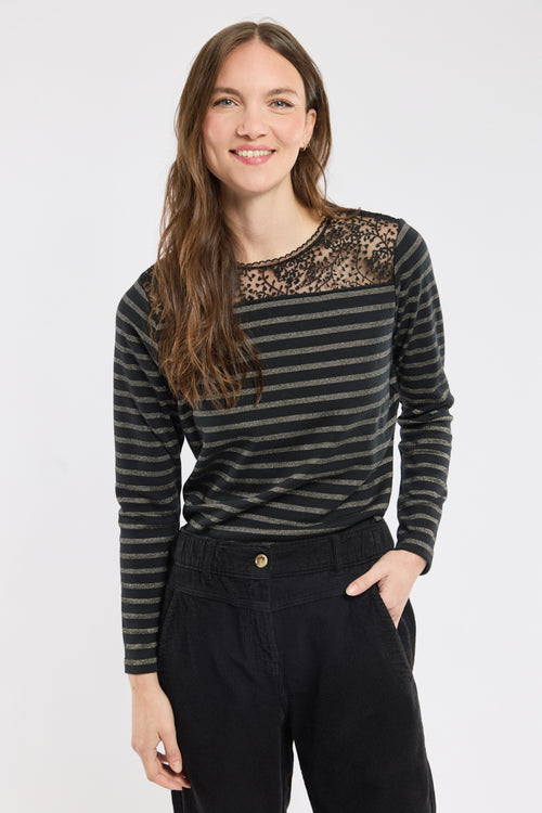 Cléa lurex Breton striped shirt - cotton - Armor-lux - 3