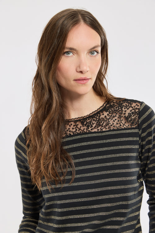 Cléa lurex Breton striped shirt - cotton - Armor-lux - 4