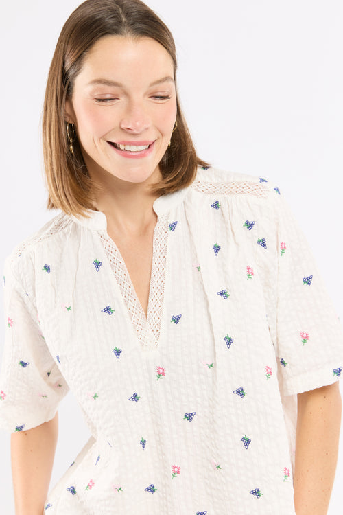 Blouse brodée Ron - coton - Armor-lux - 1